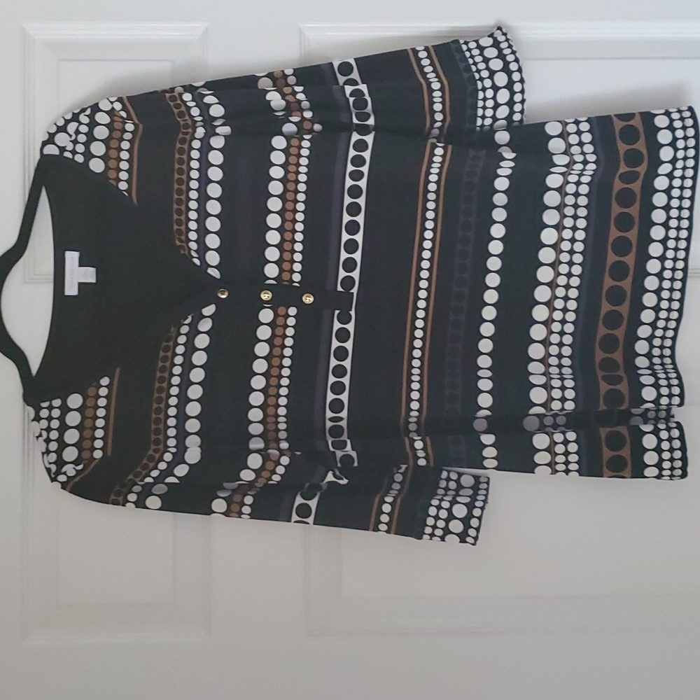 Charter Club Black & Polka dot Blouse